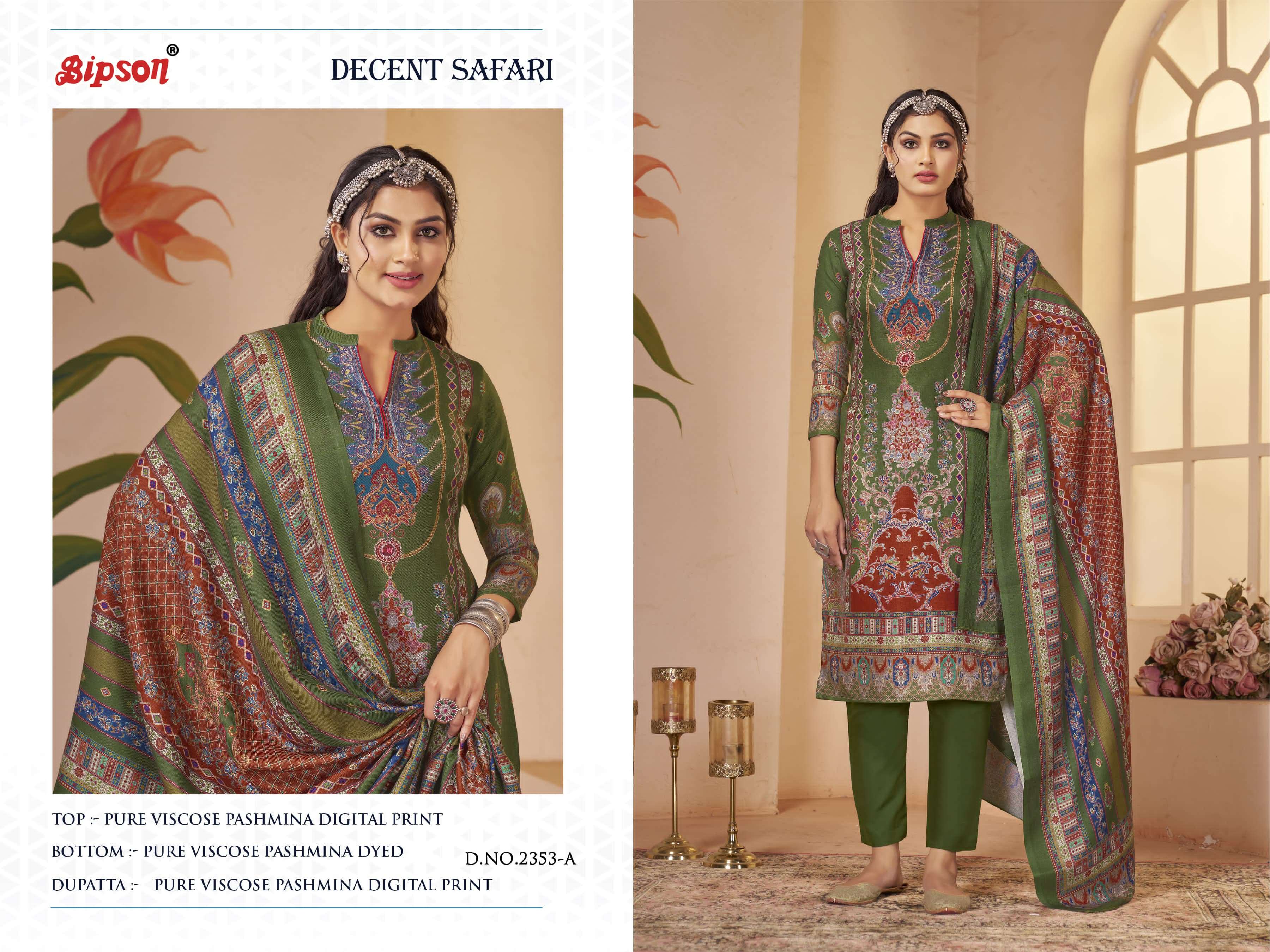 bipson safari 2353 viscose exclusive print salwar suit catalog