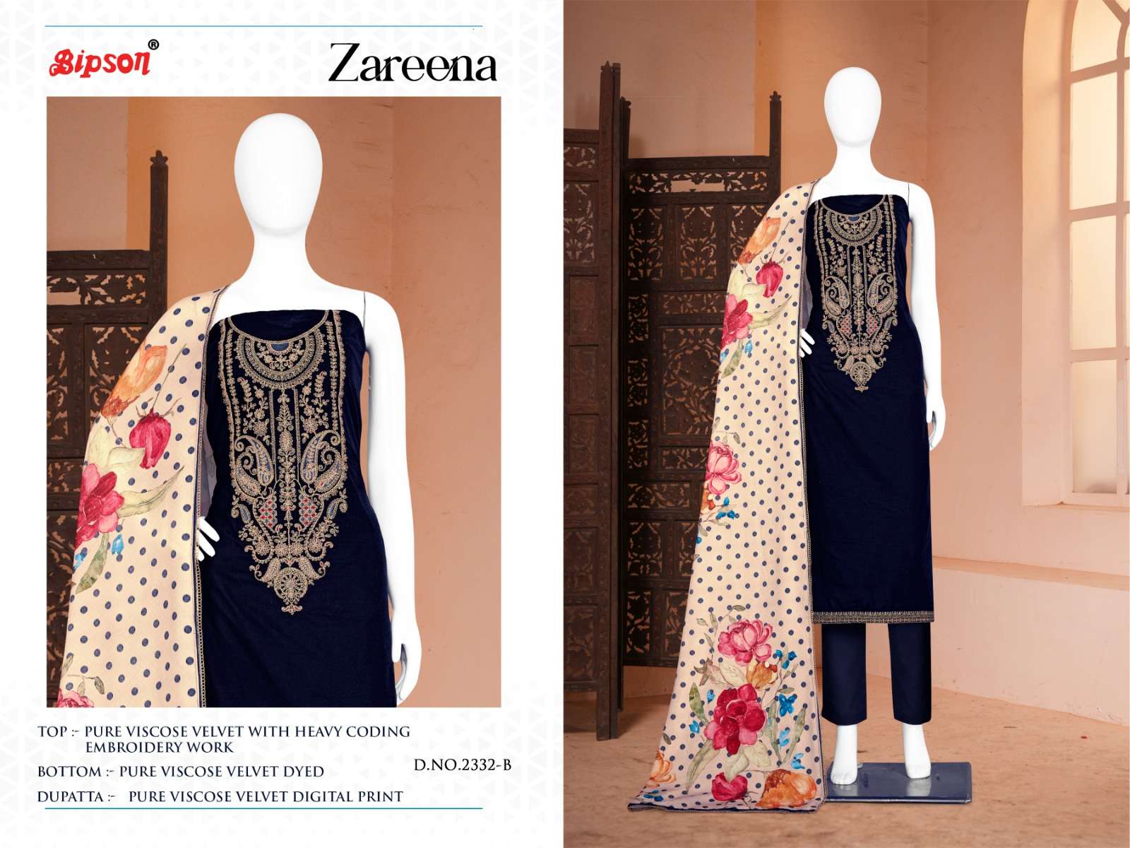 bipson zareena 2332 viscose catchy look salwar suit catalog