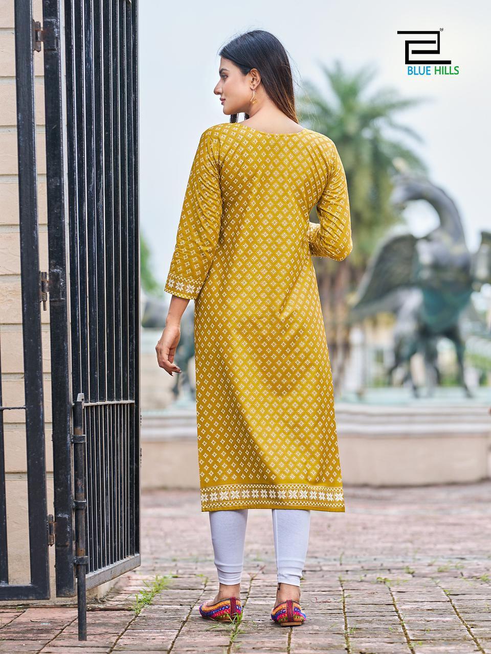 blue hills festival night short vol 1 rayon elegant kurti catalog