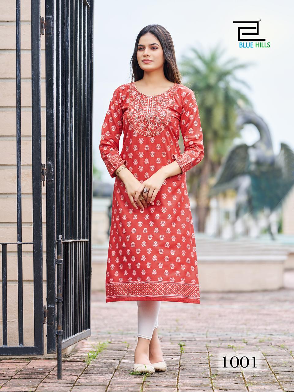 blue hills festival night short vol 1 rayon elegant kurti catalog