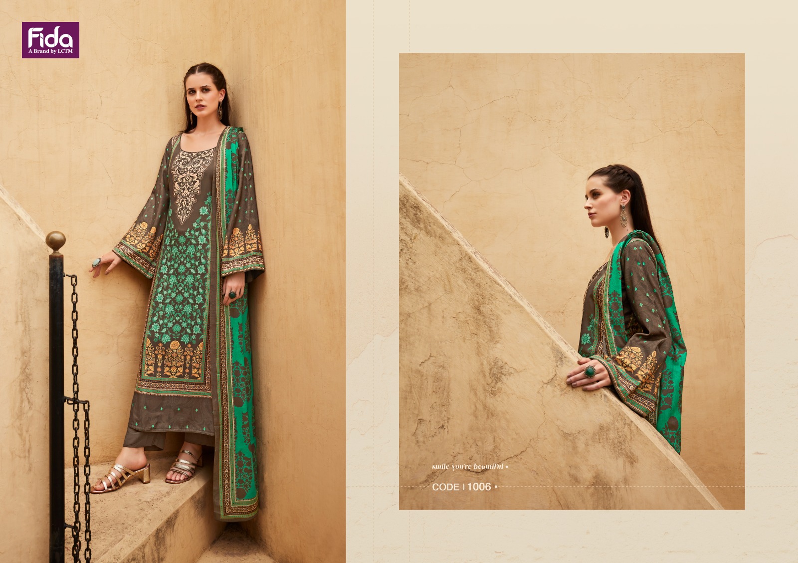 fida gulzaar digital wool pashmina gourgeus look salwar suit catalog