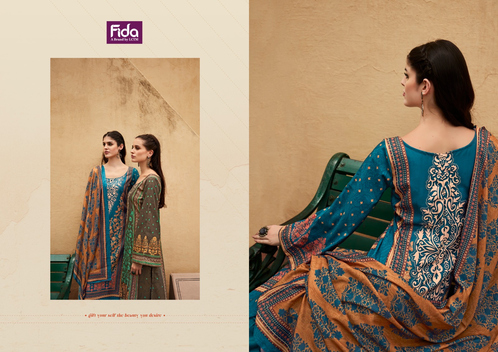 fida gulzaar digital wool pashmina gourgeus look salwar suit catalog