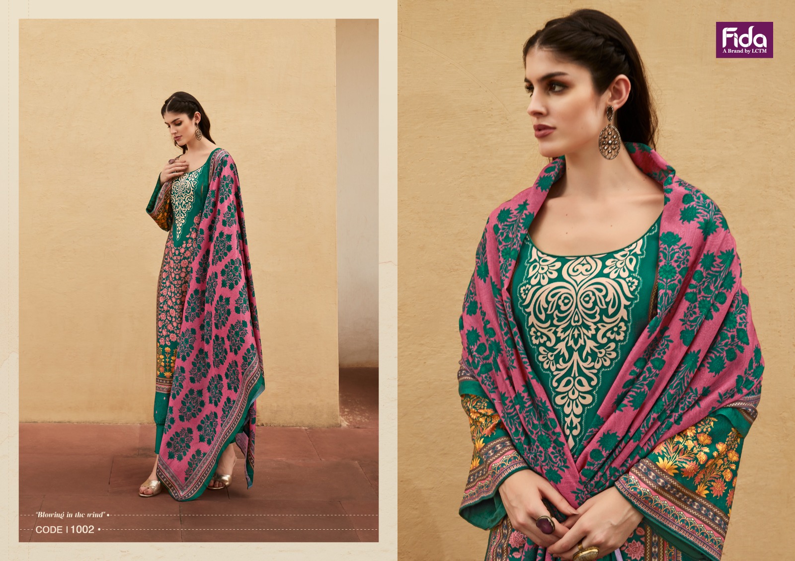 fida gulzaar digital wool pashmina gourgeus look salwar suit catalog