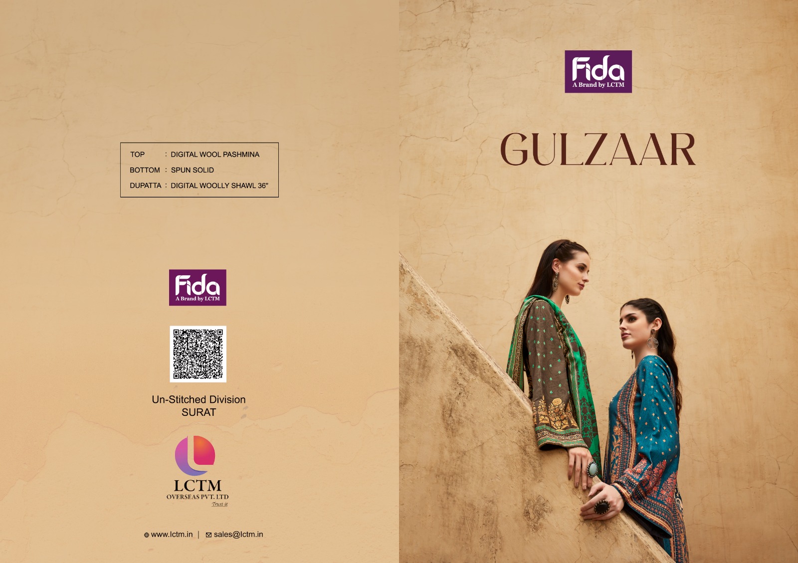 fida gulzaar digital wool pashmina gourgeus look salwar suit catalog