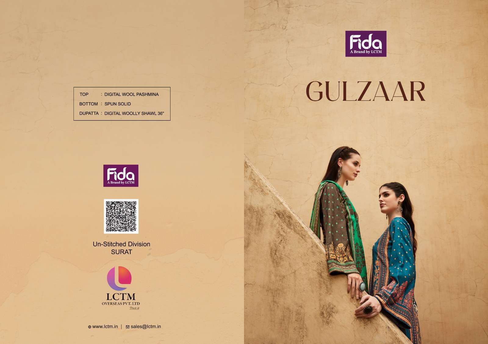 fida international gulzaar digital wool pashmina catchy look salwar suit catalog