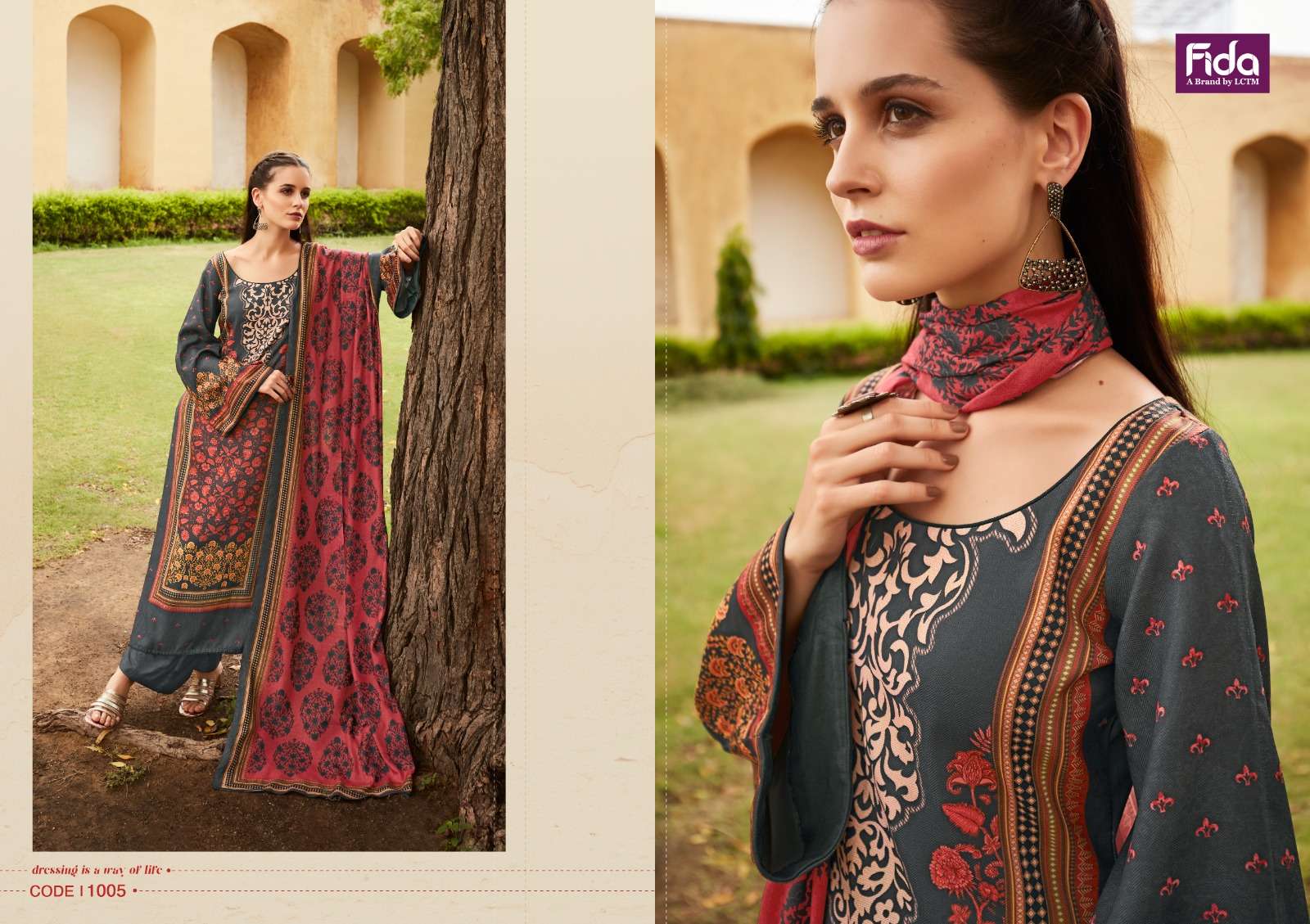 fida international gulzaar digital wool pashmina catchy look salwar suit catalog