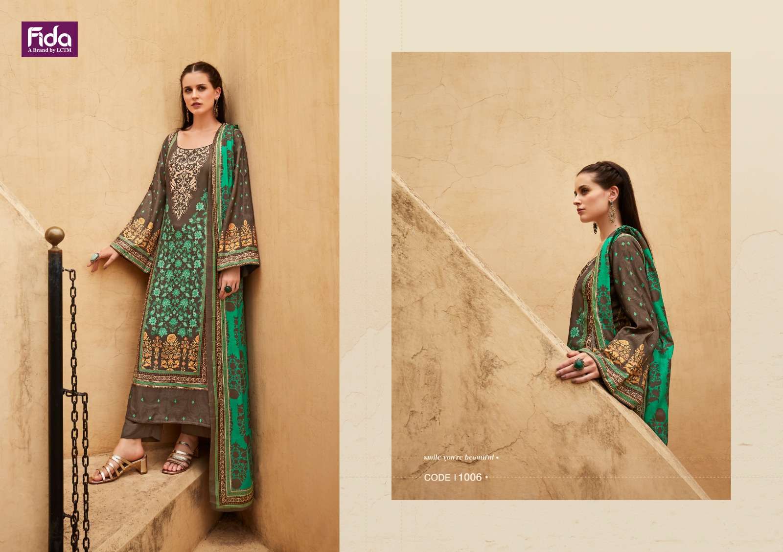 fida international gulzaar digital wool pashmina catchy look salwar suit catalog