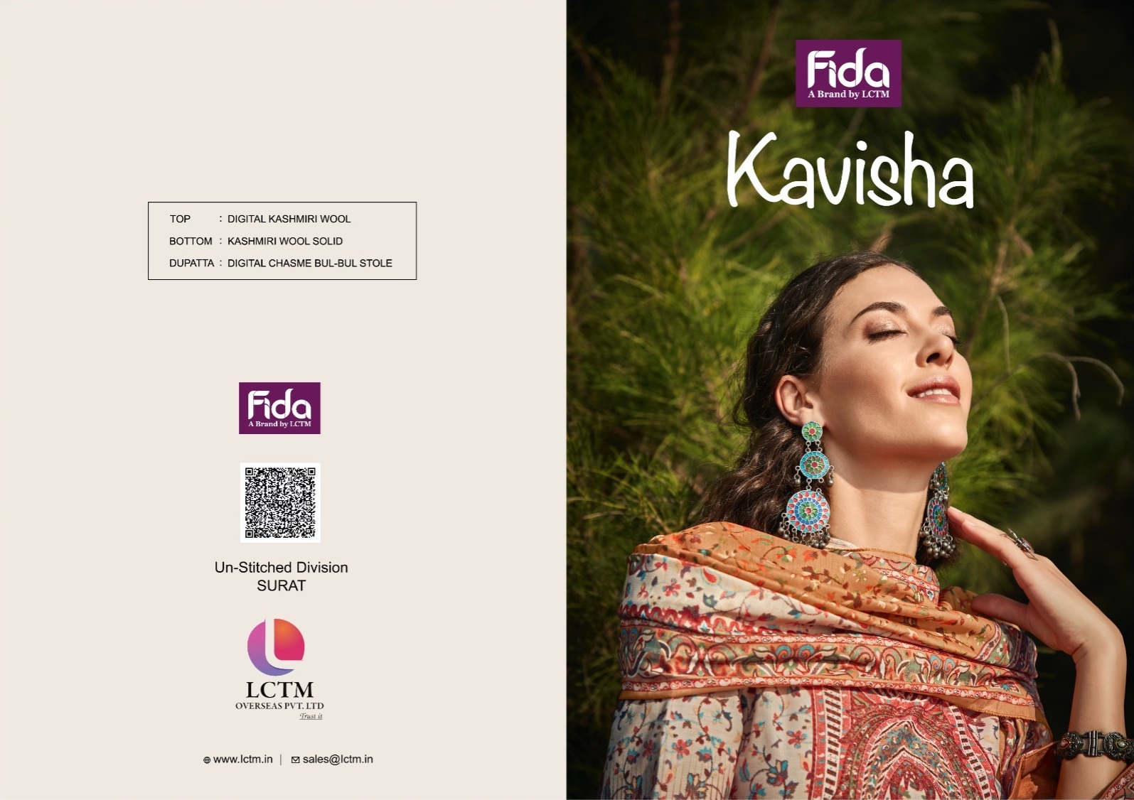 fida international kavisha digital kashmiri wool attrective look salwar suit cataloug