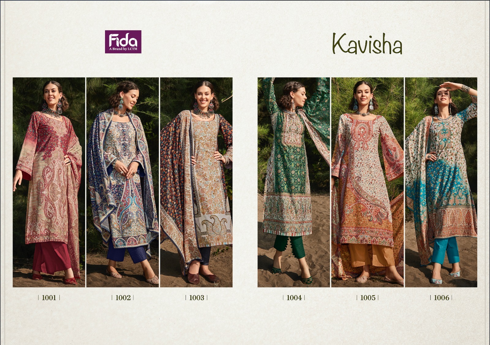 fida international kavisha digital kashmiri wool attrective look salwar suit cataloug