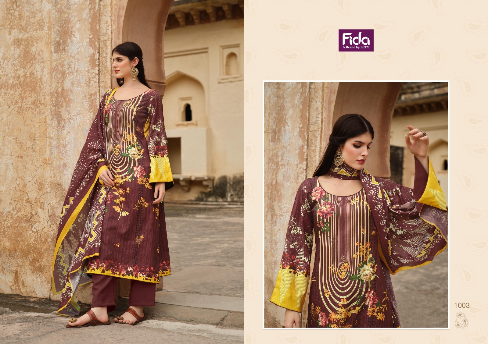 fida zaara digital wool pashmina catchy look print salwar suit catalog