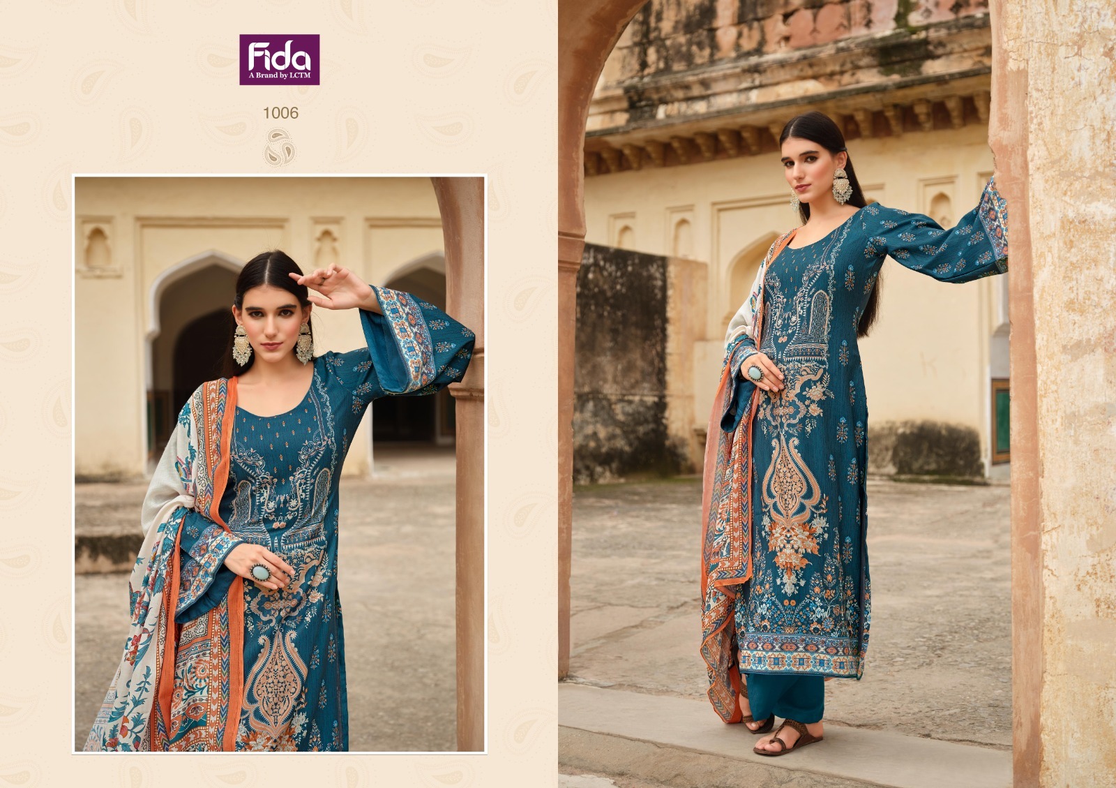 fida zaara digital wool pashmina catchy look print salwar suit catalog