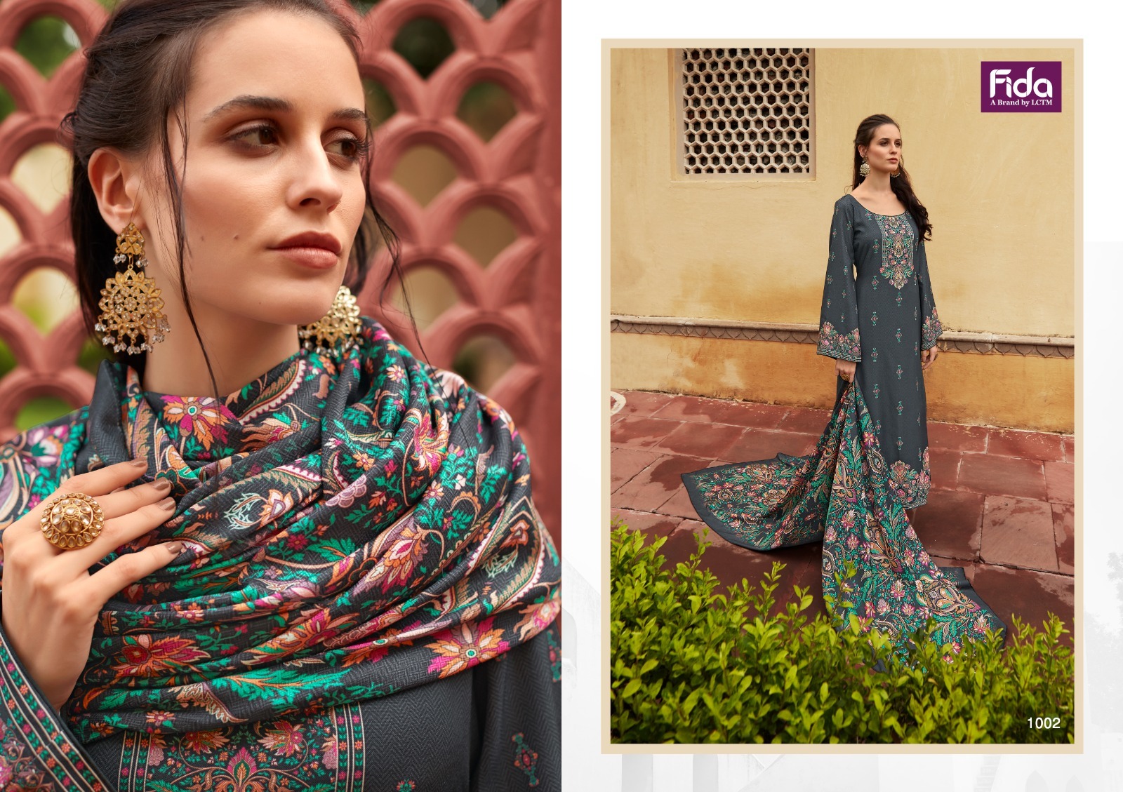 fida zerina digital wool pashmina beautiful look salwar suit catalog