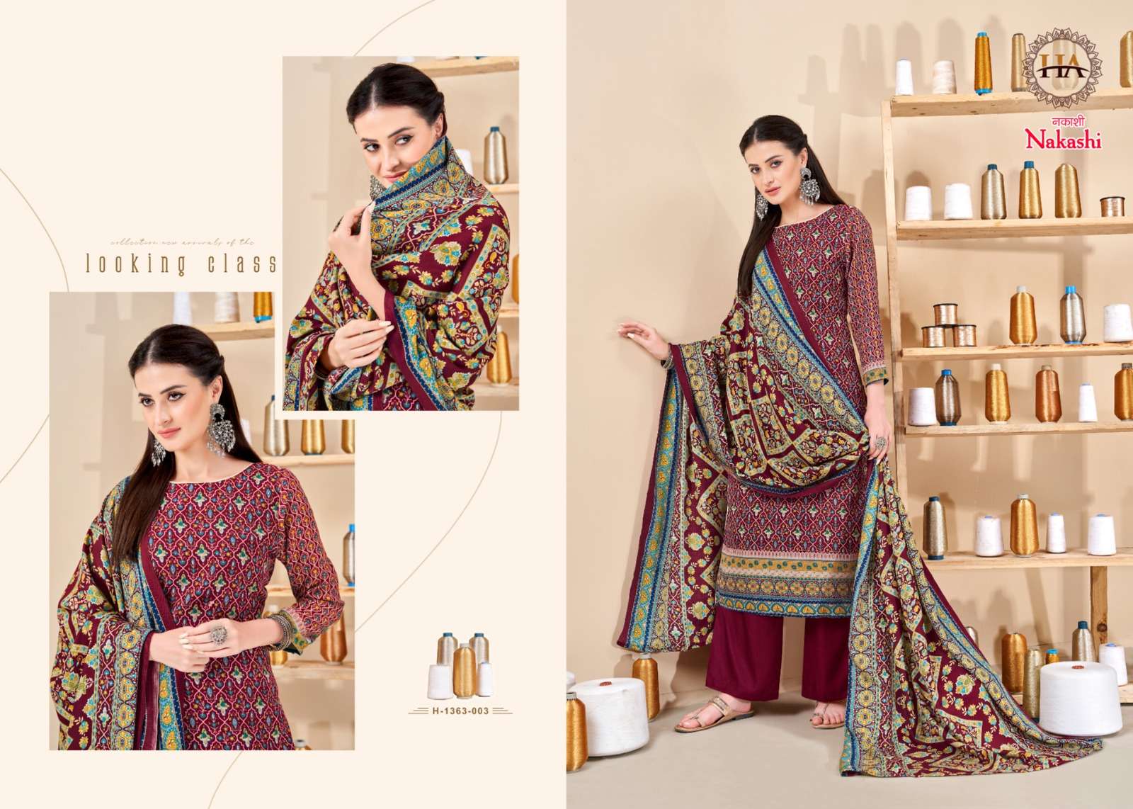 harshit fashion alok suit nakashi pashmina exclusive print salwar suit catalog