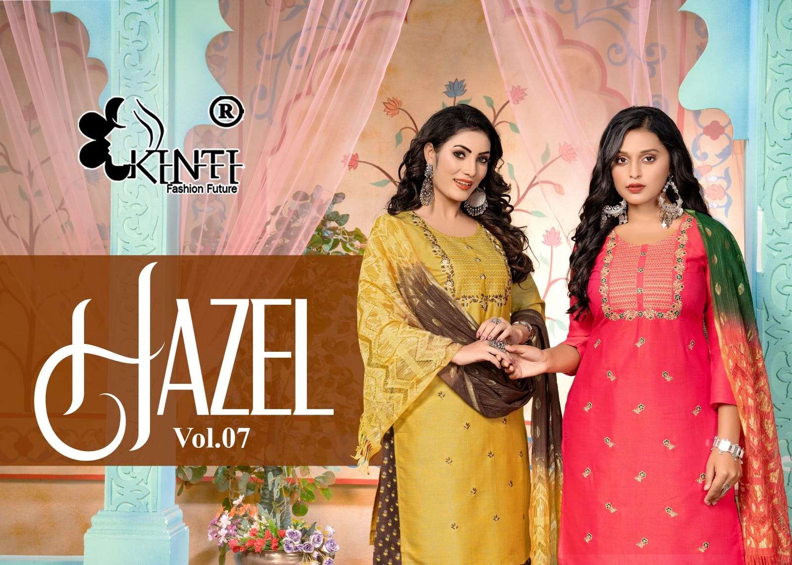 kinti hazel vol 7 rayon elegant top plazo with dupatta catalog