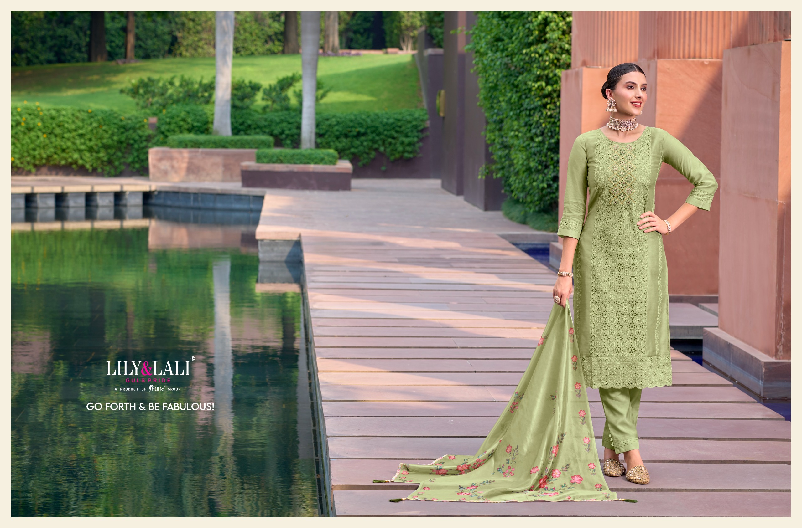 lily and lali Chikankari Vol 2 chanderi silk attrective look kurti bottom with dupatta catalog