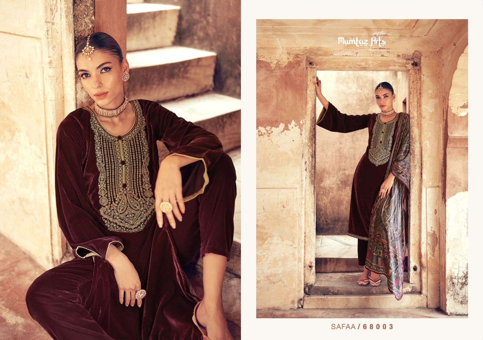 mumtaz art safaa velvet regal look salwar suit catalog