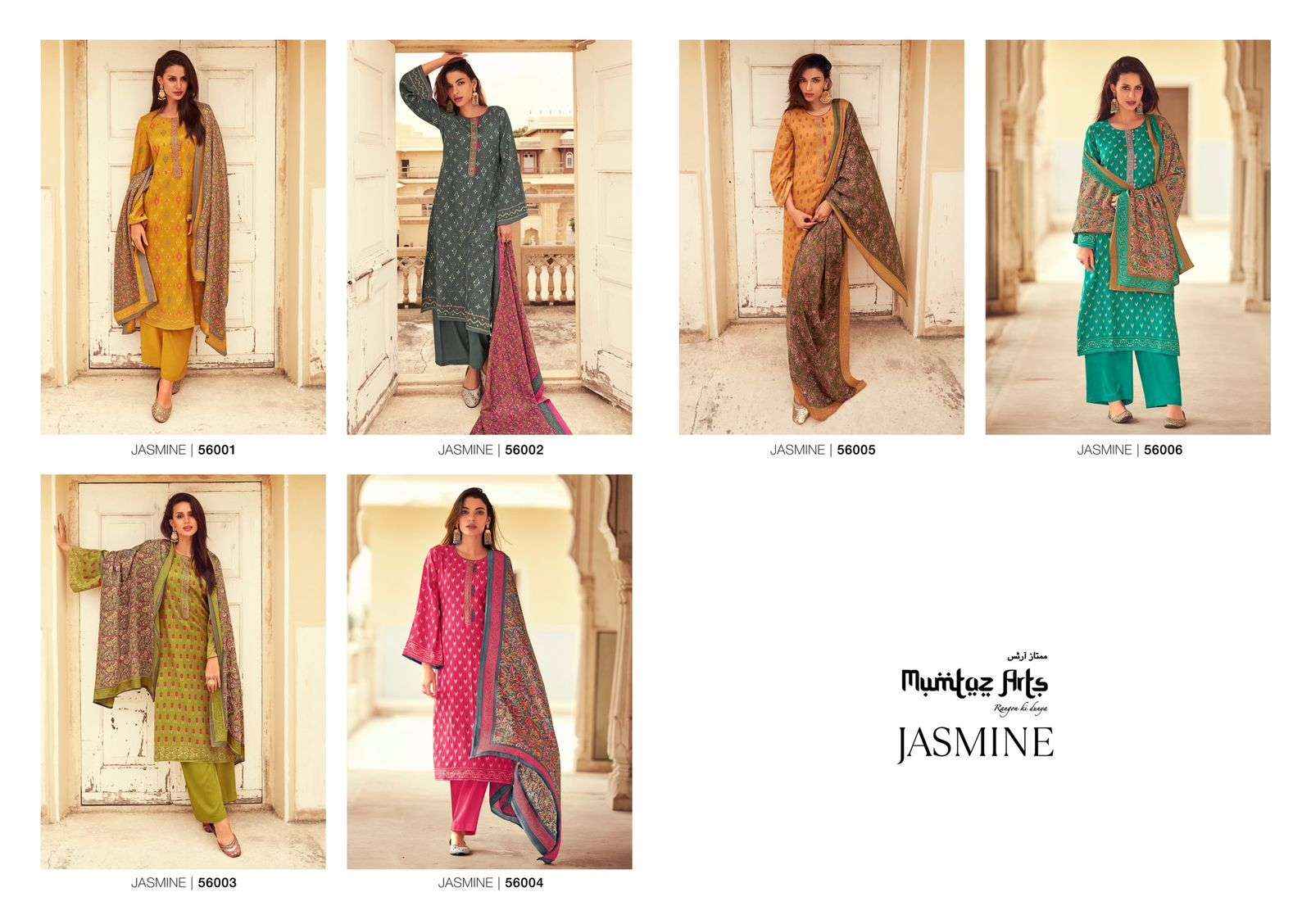 mumtaz arts jasmine pashmina exclusive print salwar suit catalog