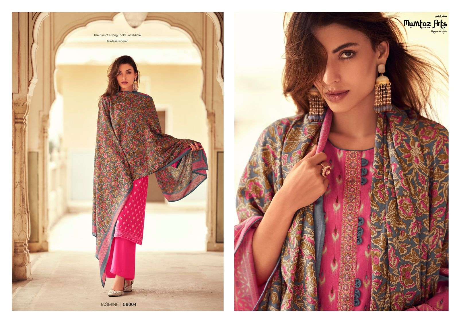 mumtaz arts jasmine pashmina exclusive print salwar suit catalog