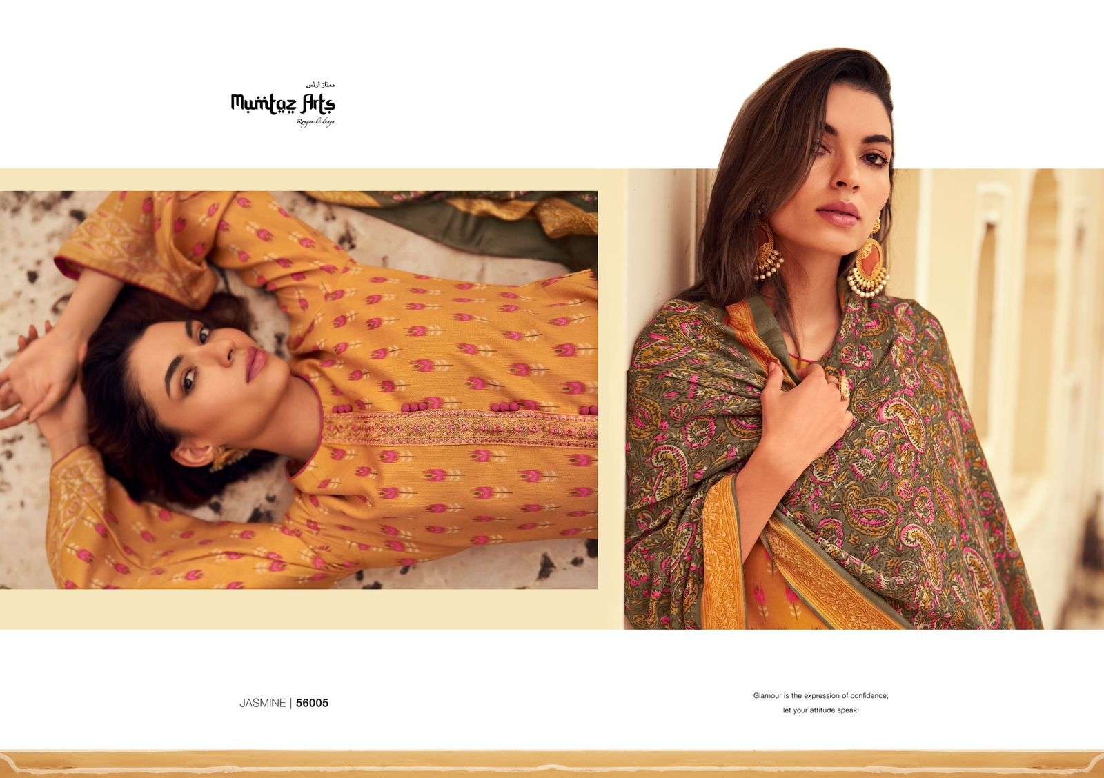 mumtaz arts jasmine pashmina exclusive print salwar suit catalog