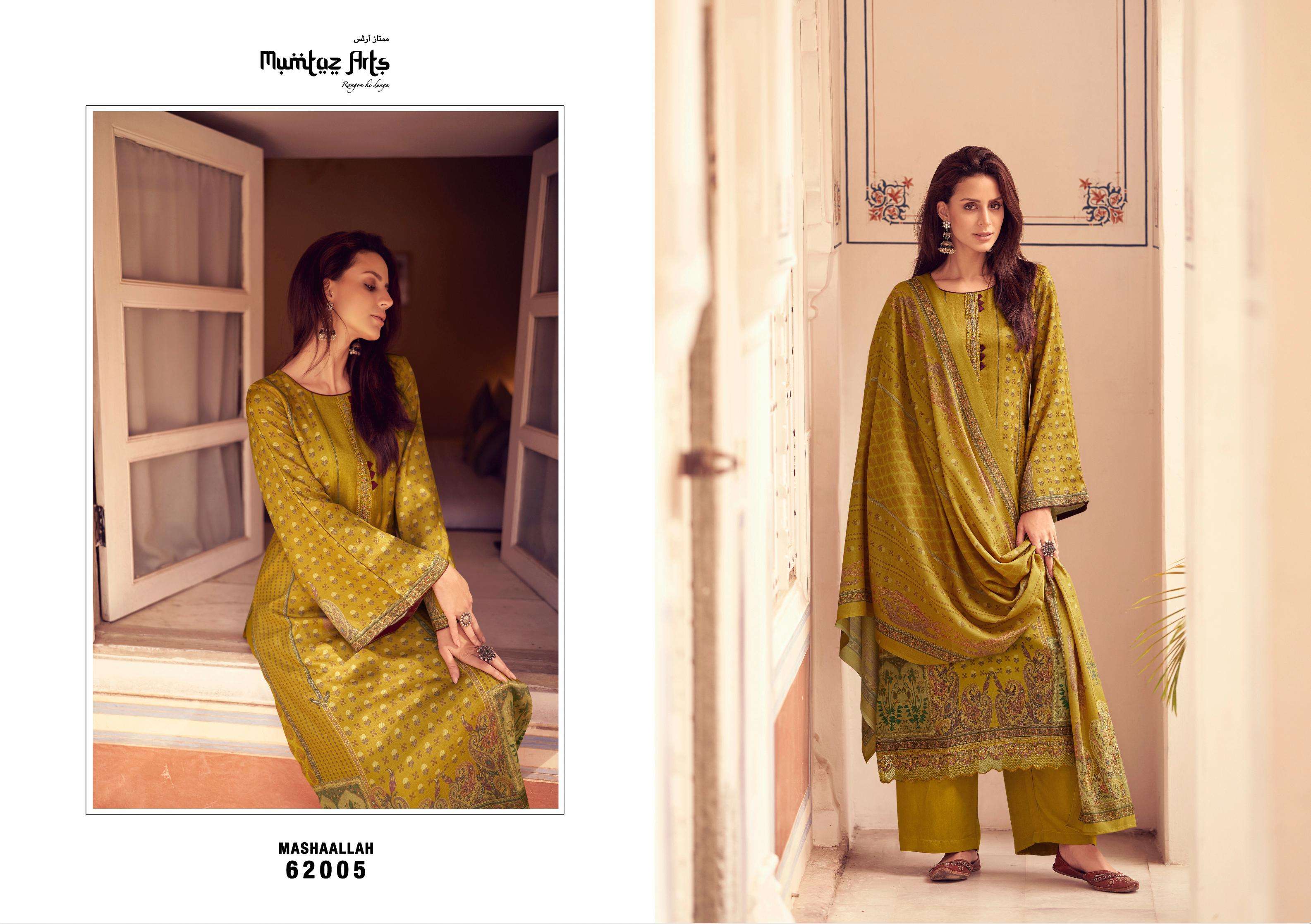 mumtaz arts mashallah pashmina exclusive print salwar suit catalog