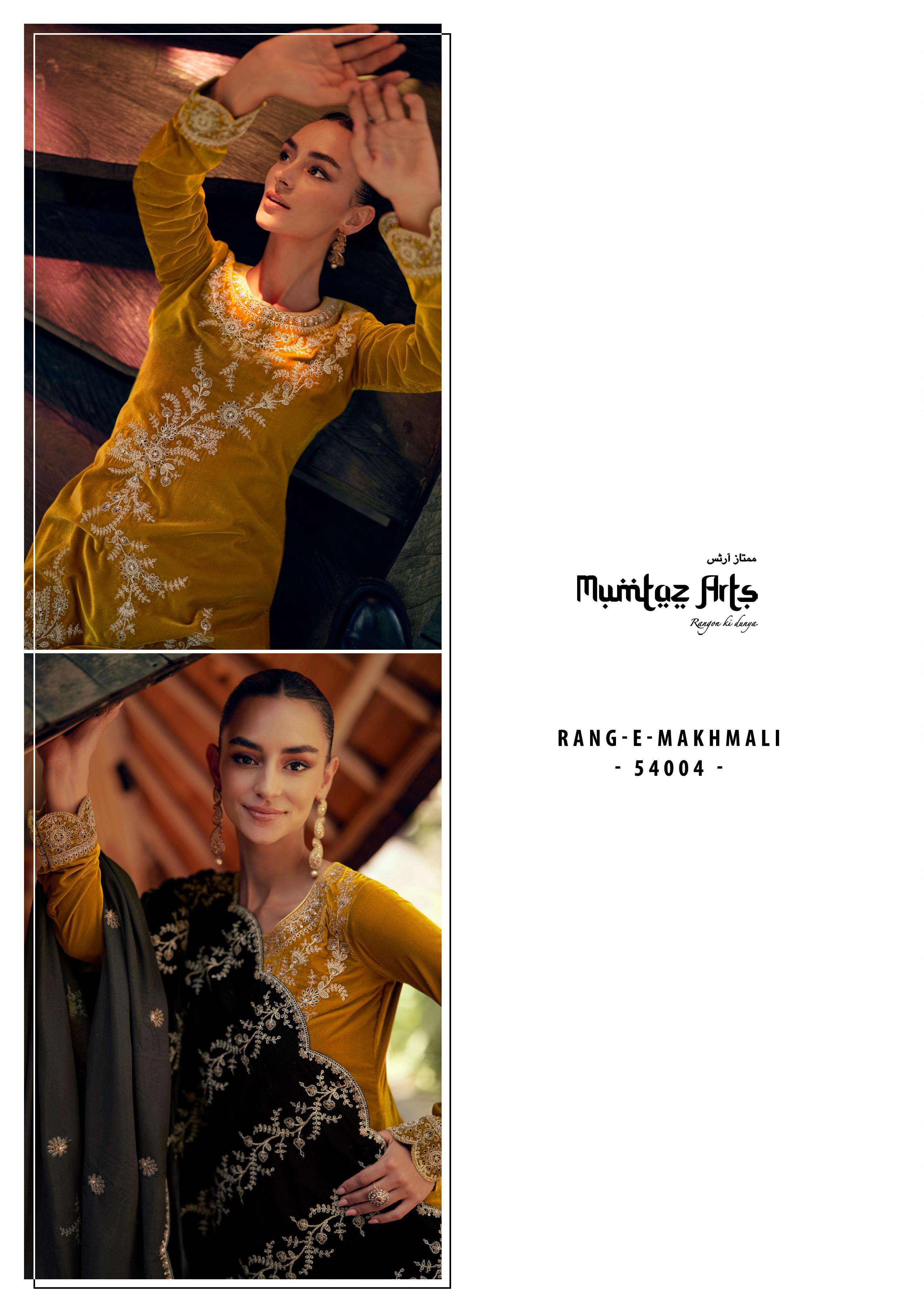 mumtaz arts rang e makhmali velvet attrective print salwar suit catalog