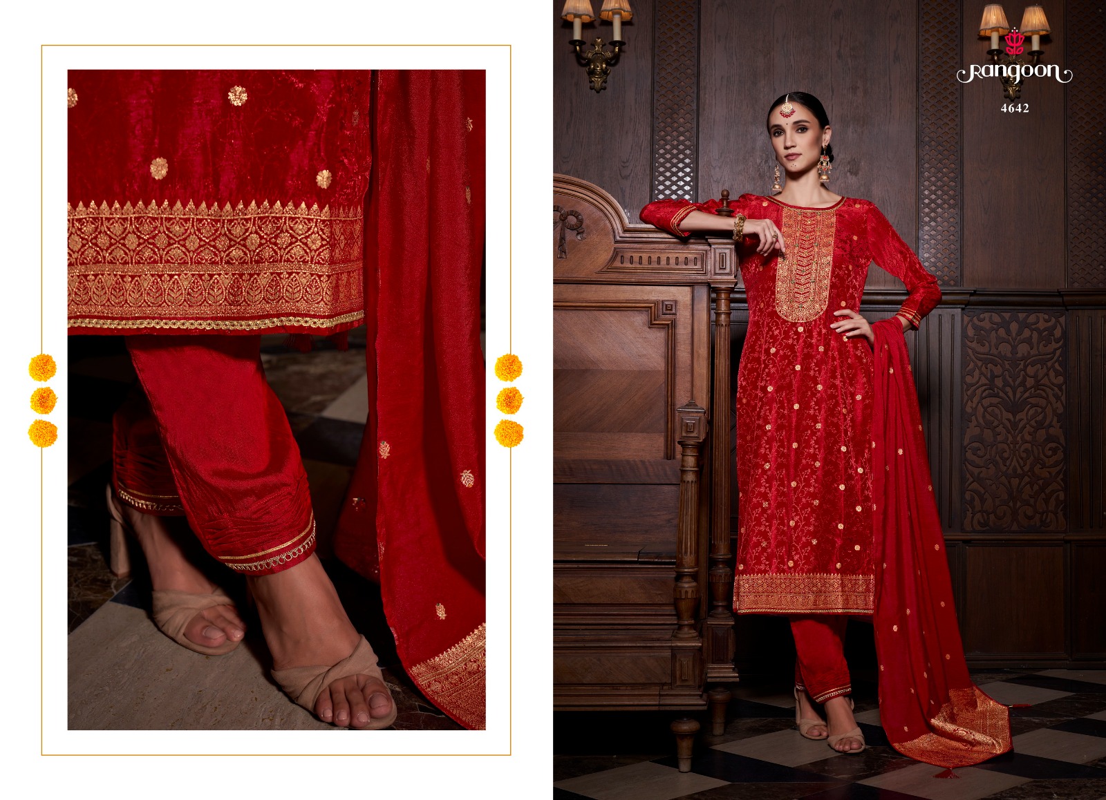 rangoon shagun jecaurd regal look top bottom with dupatta catalog