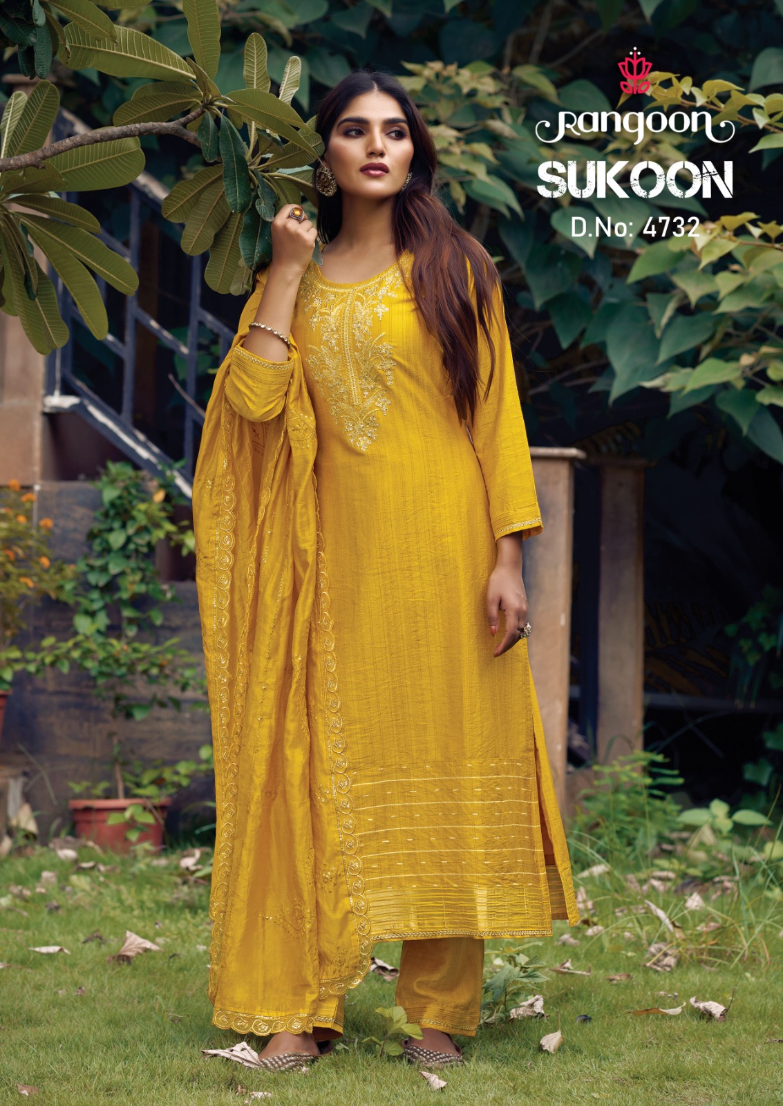 rangoon sukoon jaquard exclusive look kurti bottom with dupatta catalog