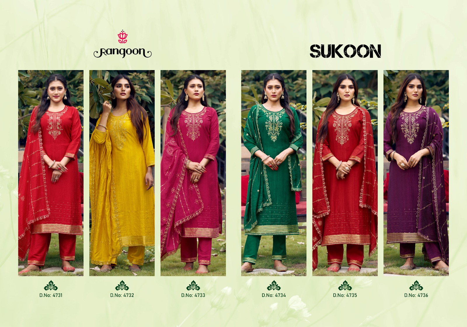 rangoon sukoon jaquard exclusive look kurti bottom with dupatta catalog