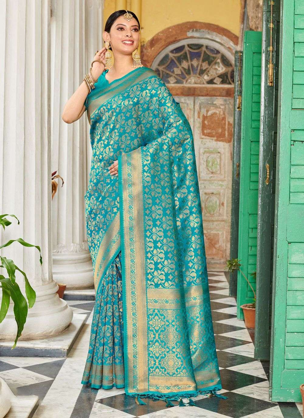 sangam prints hemlata banarasi silk catchy look saree catalog