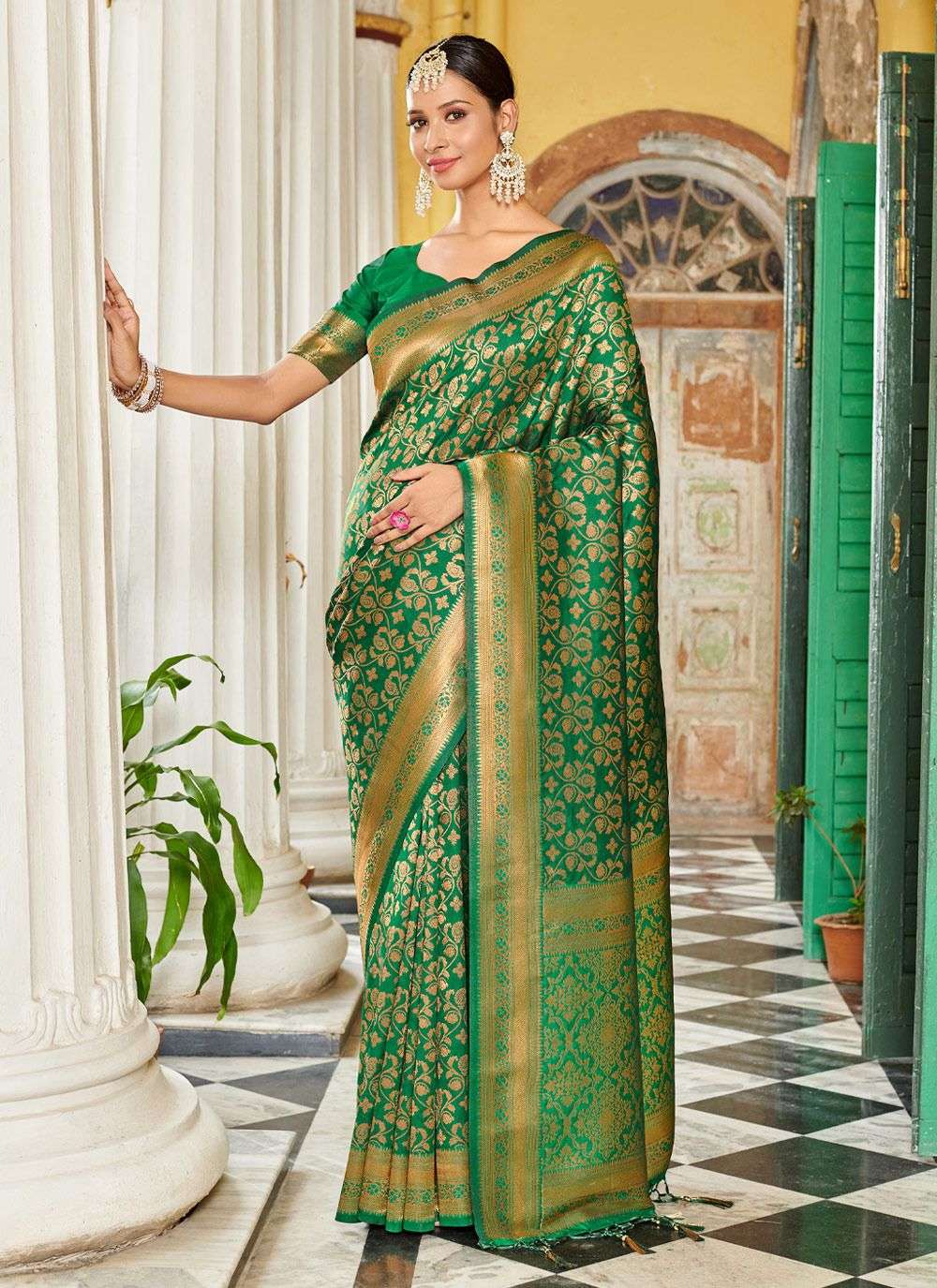 sangam prints hemlata banarasi silk catchy look saree catalog