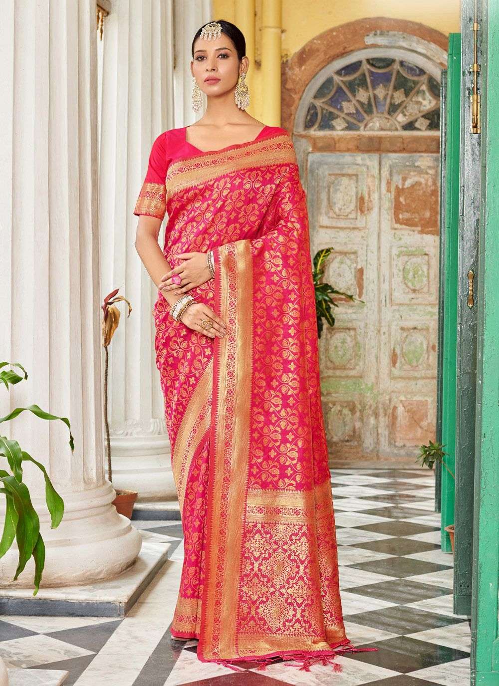 sangam prints hemlata banarasi silk catchy look saree catalog