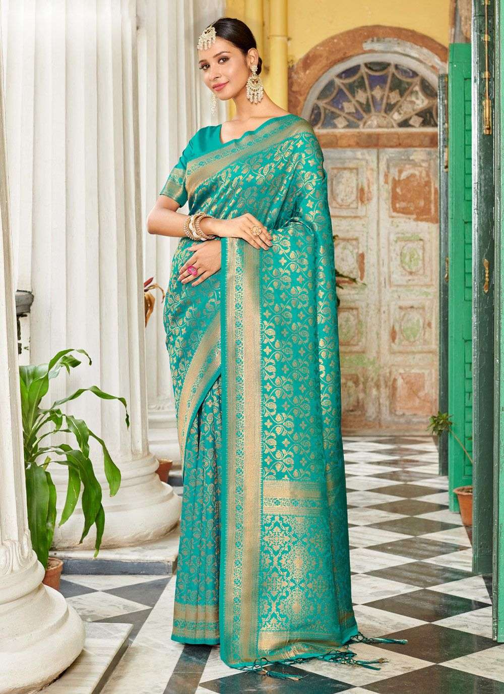 sangam prints hemlata banarasi silk catchy look saree catalog