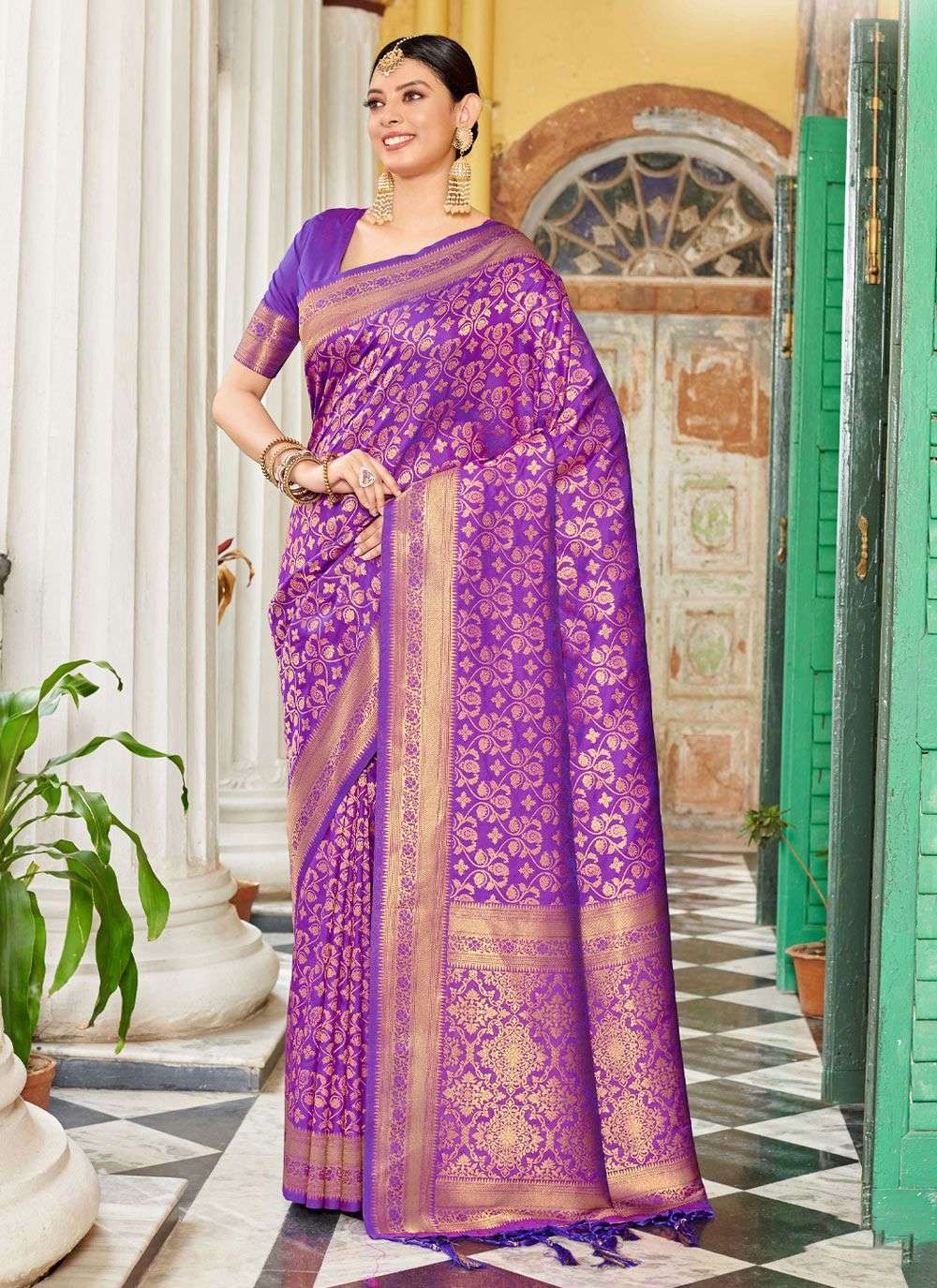 sangam prints hemlata banarasi silk catchy look saree catalog