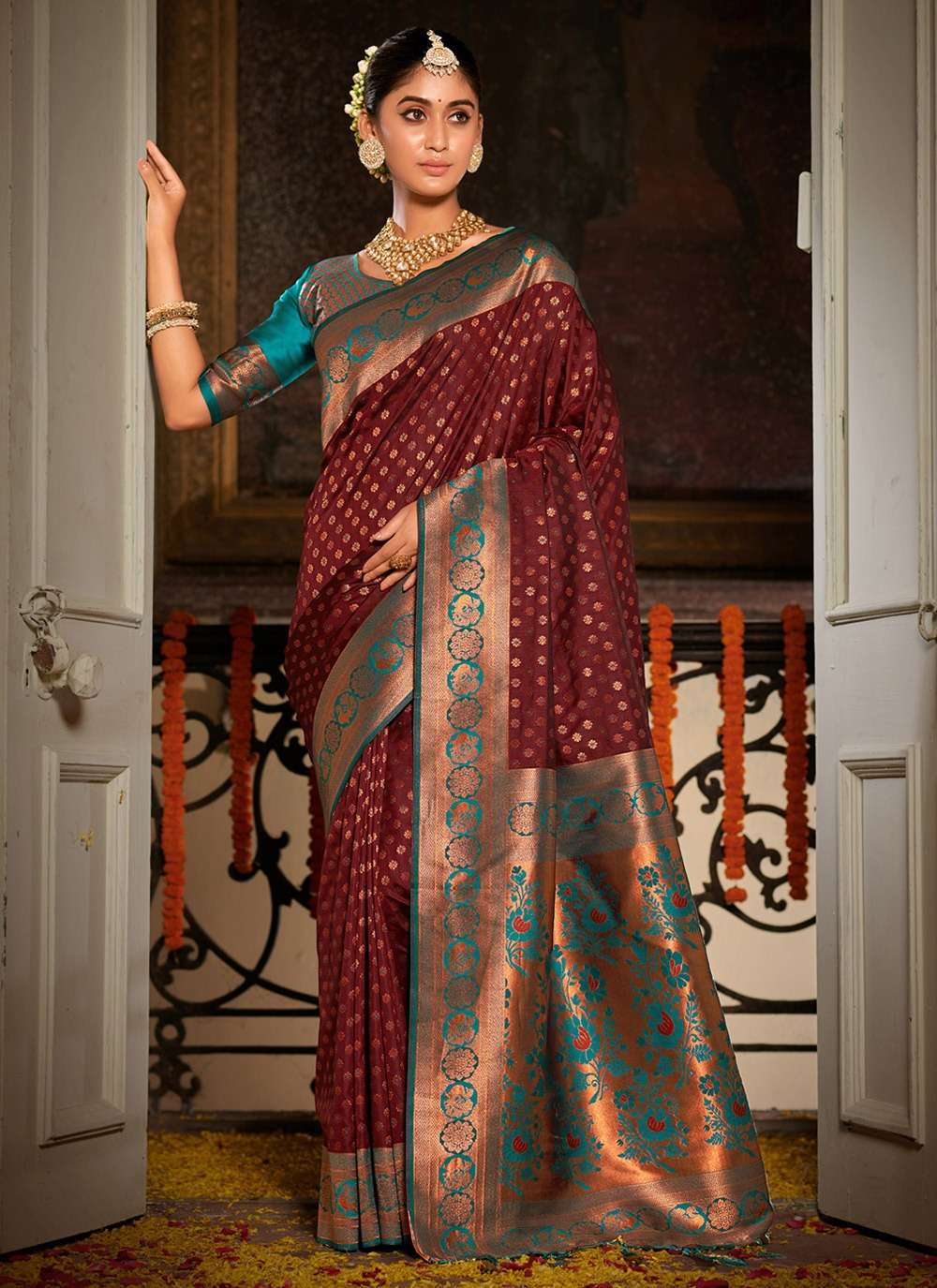 sangam prints shringaar banarsi silk elegant saree catalog