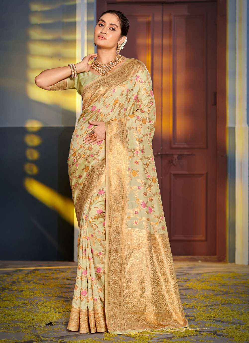 sangam prints vastukala banarsi silk regal saree catalog