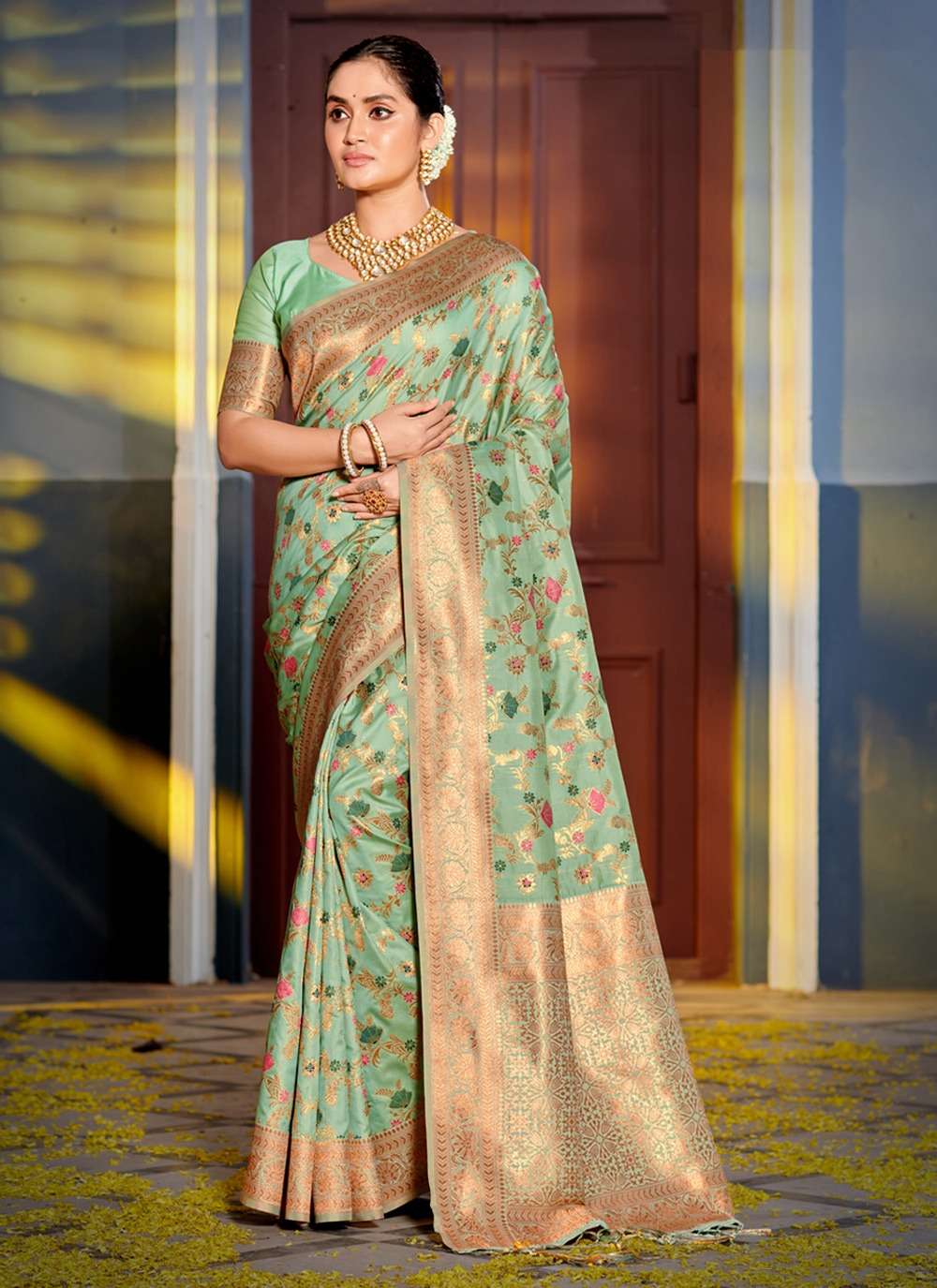 sangam prints vastukala banarsi silk regal saree catalog