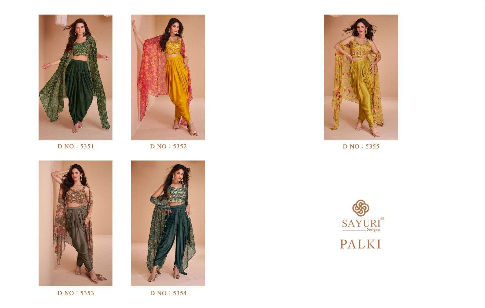 sayuri designer palki satin silk new and modern look indo western catalog