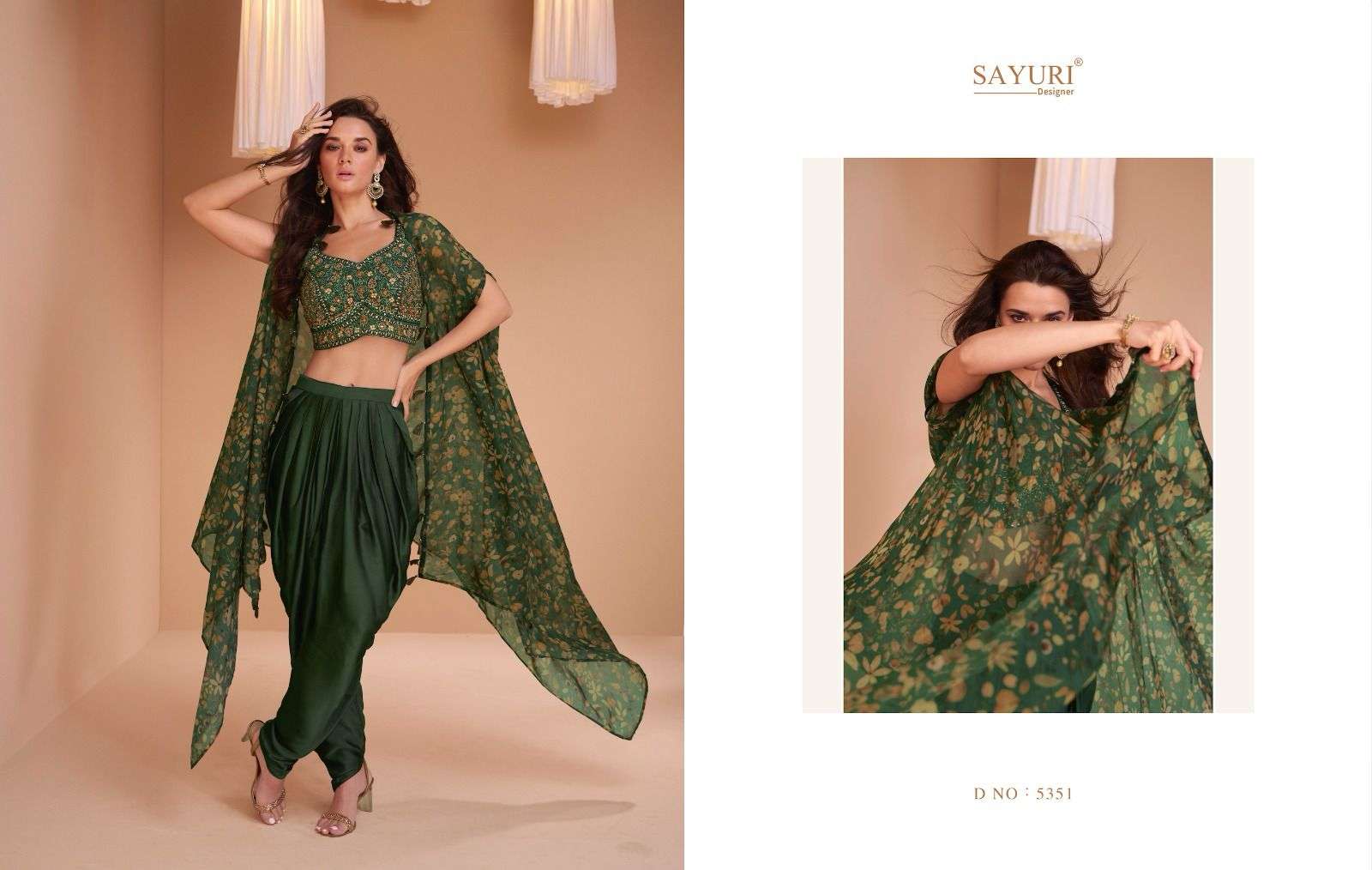 sayuri designer palki satin silk new and modern look indo western catalog