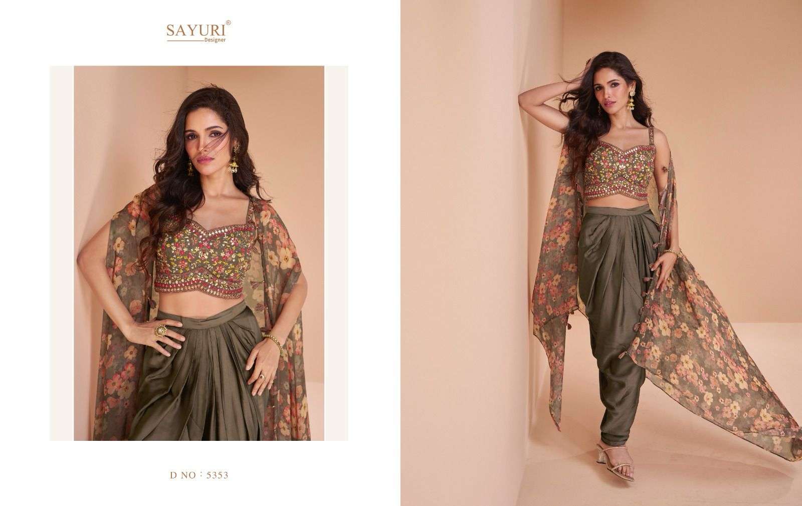 sayuri designer palki satin silk new and modern look indo western catalog