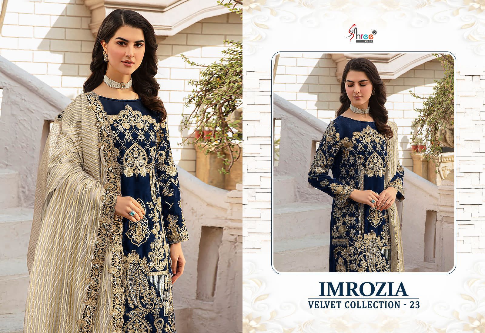 shree fabs Imrozia Velvet Collection velvet innovative look salwar suit catalog