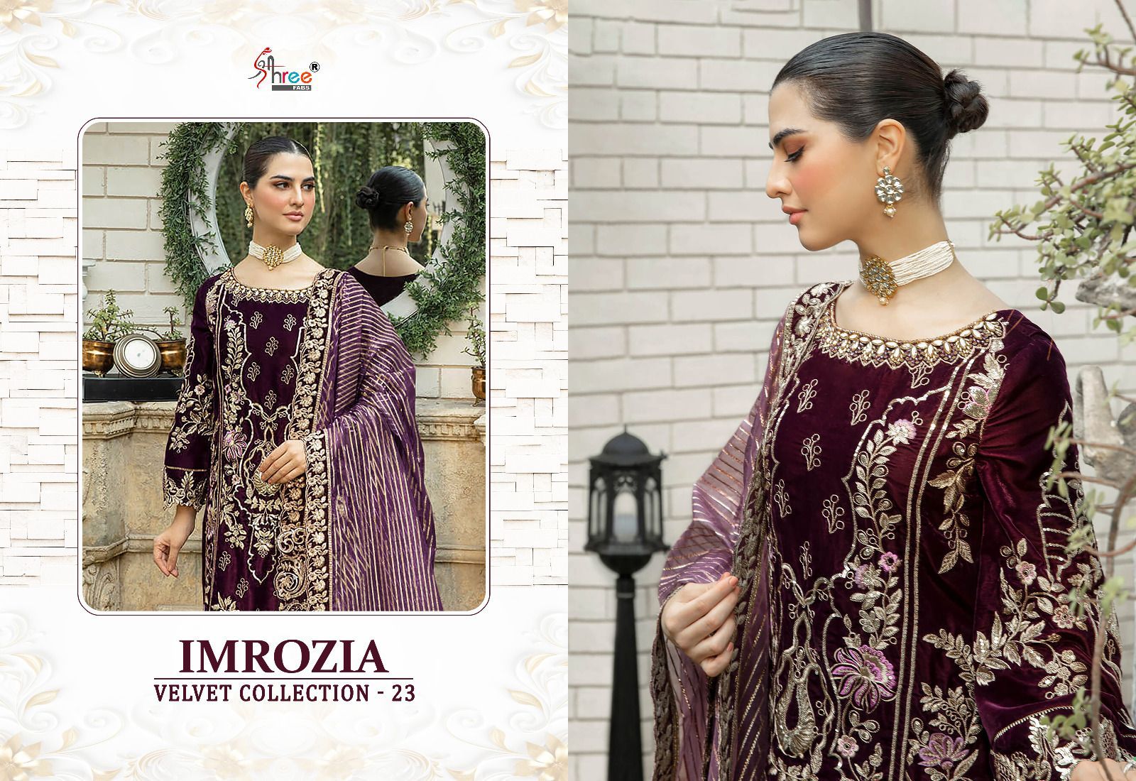 shree fabs Imrozia Velvet Collection velvet innovative look salwar suit catalog