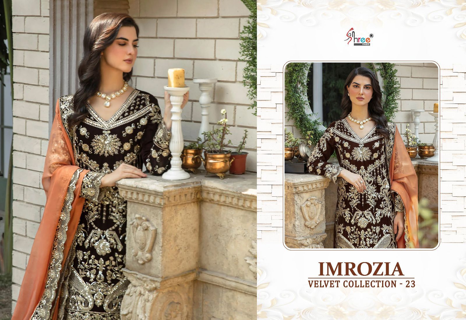 shree fabs Imrozia Velvet Collection velvet innovative look salwar suit catalog