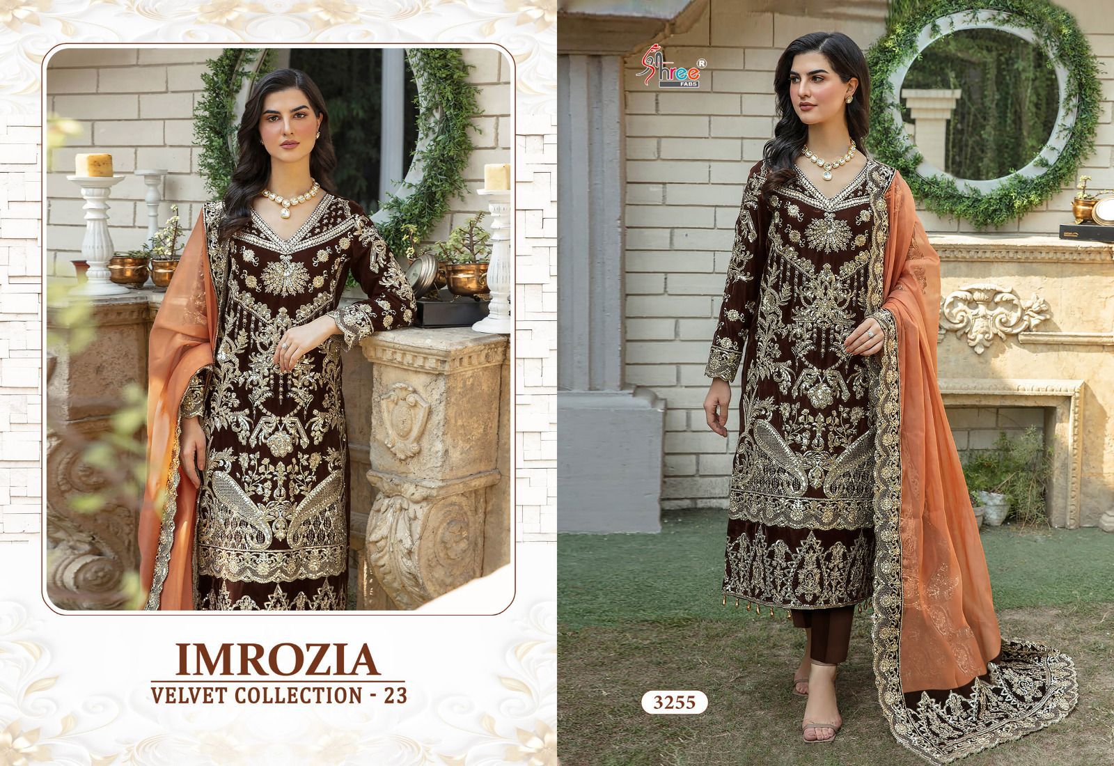 shree fabs Imrozia Velvet Collection velvet innovative look salwar suit catalog