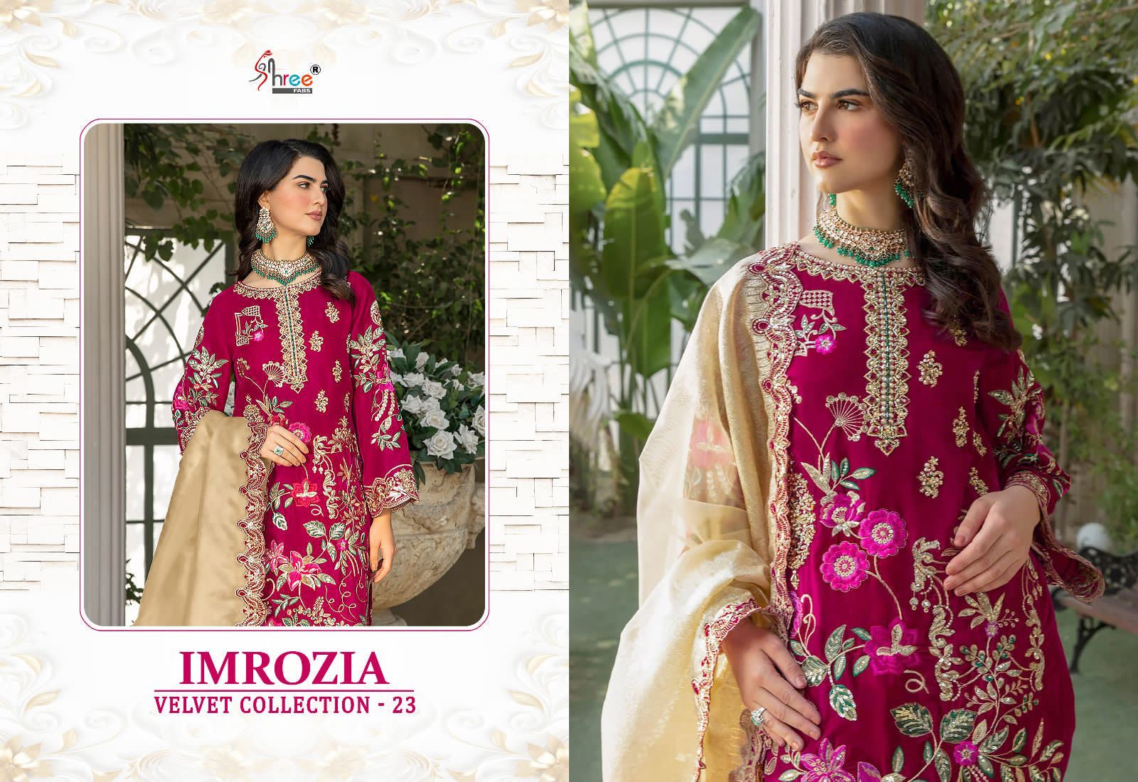 shree fabs Imrozia Velvet Collection velvet innovative look salwar suit catalog