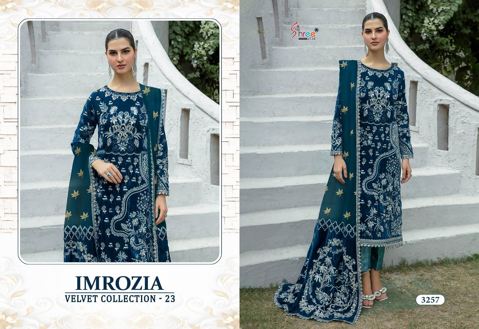 shree fabs Imrozia Velvet Collection velvet innovative look salwar suit catalog