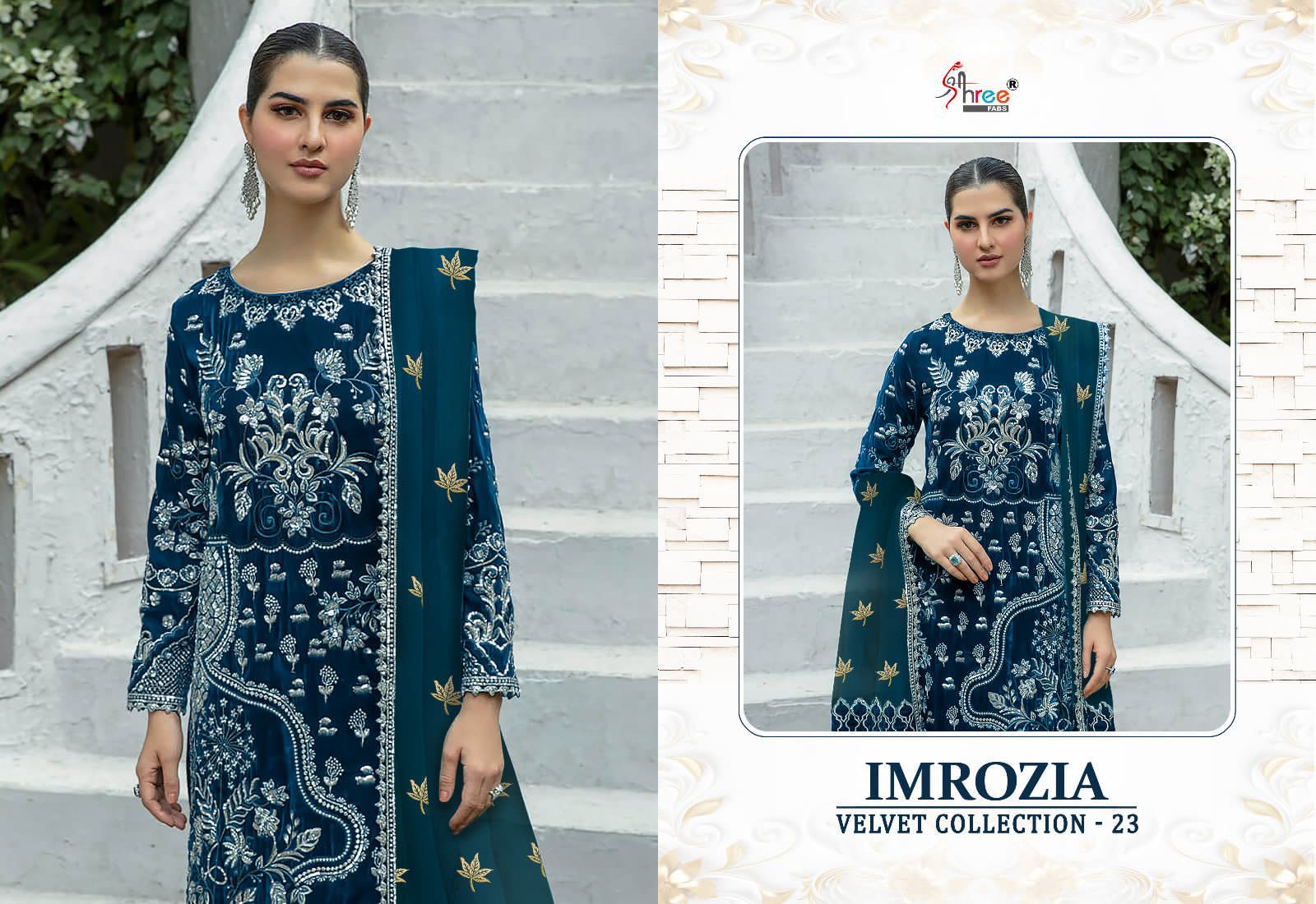 shree fabs Imrozia Velvet Collection velvet innovative look salwar suit catalog