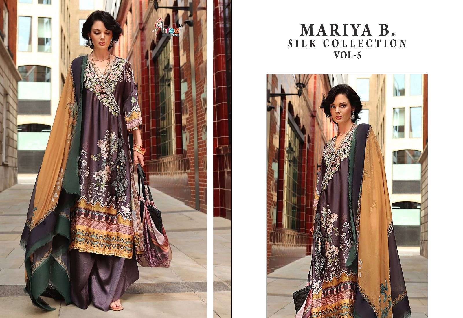 shree fabs maria b collection 5 digital print graceful look salwar suit catalog