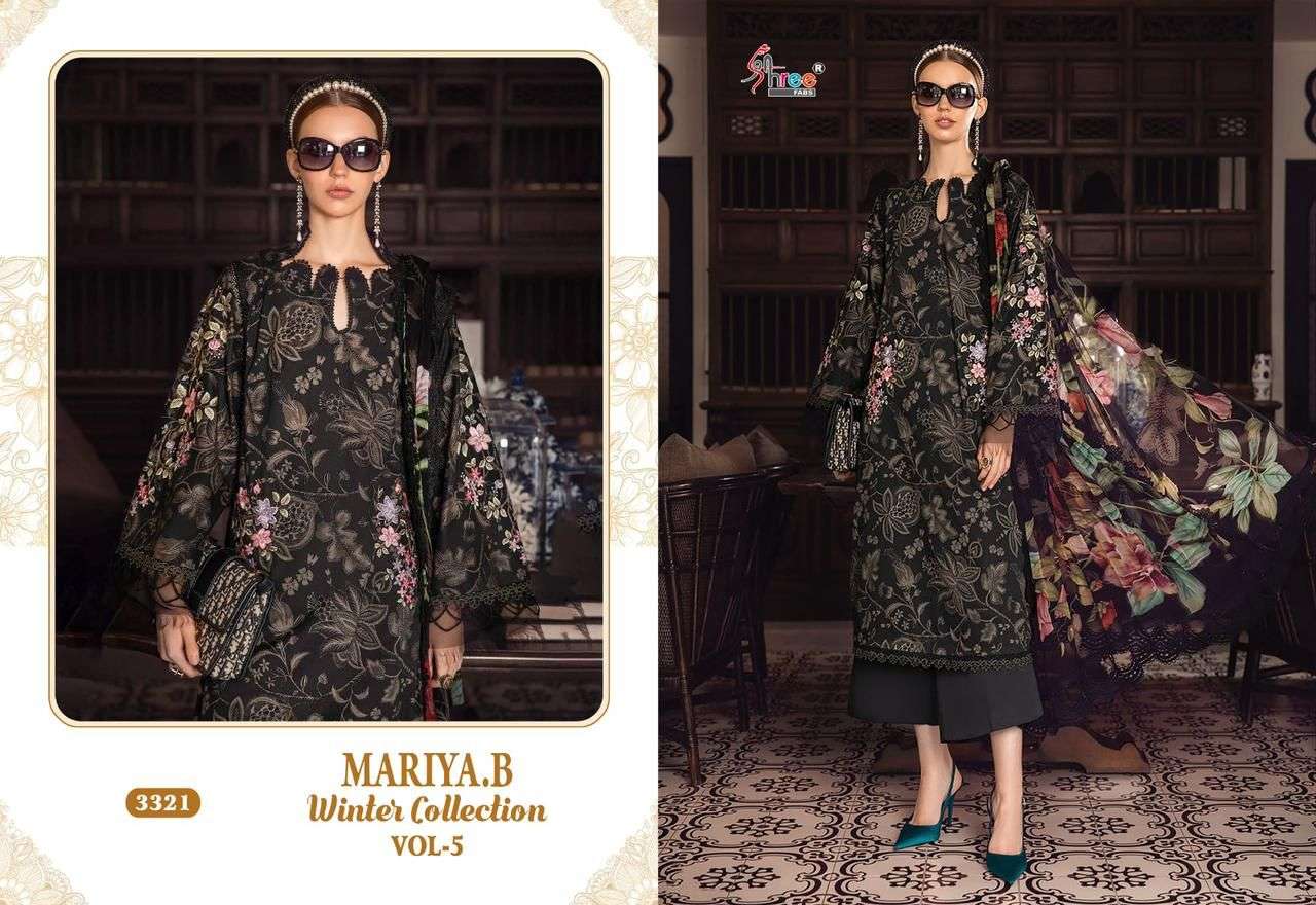 shree fabs maria b winter collection 5 pure pashmina graceful look salwar suit catalog