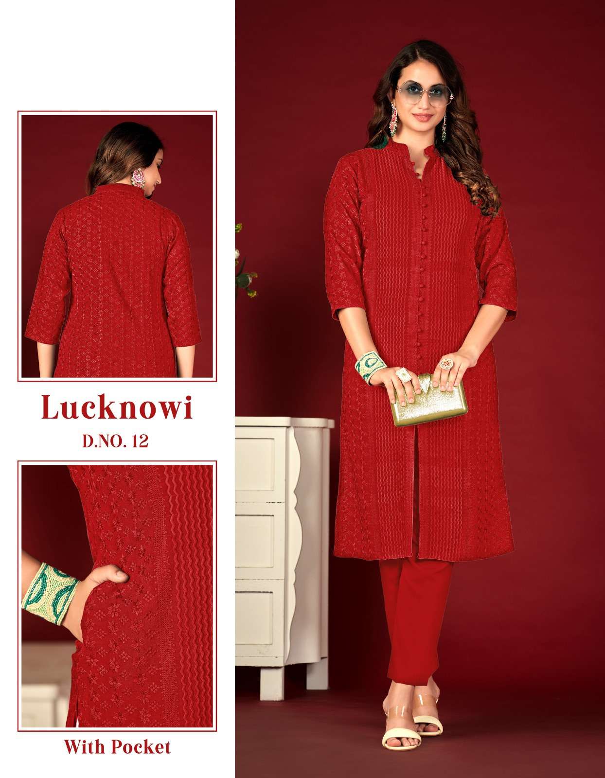 tunic house lucknowi lining viscose rayon innovative look kurti with pant catalog