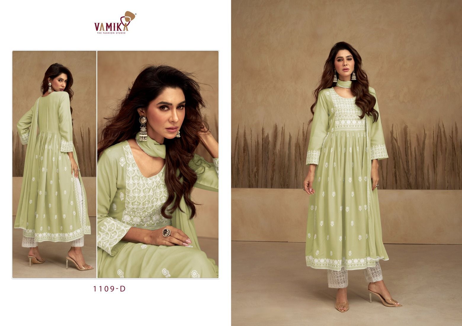 vamika aadhira vol 7 d no 1109A TO 1109E Reyon decent embroidery look top bottom with dupatta catalog